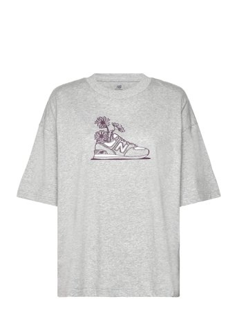 New Balance New Balance Oversized Flower T-Shirt - Grey - S