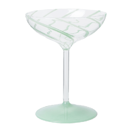 Åhléns Home Champagnecoupe SWIRLY 15 cl Kök & matlagning Grön ONESIZE