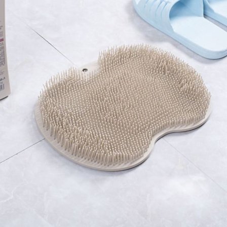 Fotmassageskrubbmatta TPR Fällbar krok Fotskrubb Rengöringsborste Med sugkopp Brun