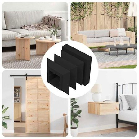 Vidaxl ändproppar 12 st Svart 15 x 15 x 15 mm PP