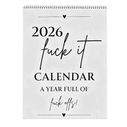 The 2026 Fuck It Kalender 12 Månaders Rolig Svordomskalender med Tuffa Citat Kontorsinredning för Kvinnor Män