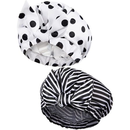 2 stk. Brusehatte til Kvinder, Vandtætte Genanvendelige Brusehatte Elastisk Kant Turban Brusebad Hatte til Langt, Kort og Krøllet Hår til Kvinder 