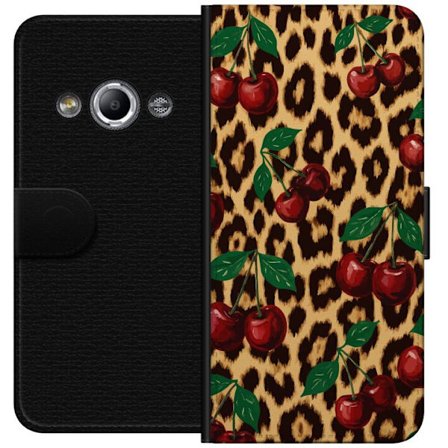 Kompatibelt Lommeboketui til Samsung Galaxy Xcover 3 Kirsebær leopard mønster kirsebær kjærlighet leopard bakgrunn retro rockabilly pinup stil des