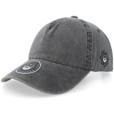 Bearded Man - Noir unconstructed Casquette - Bm Ship Wheel Vintage Washed Black A-frame Dad Cap @ Hatstore