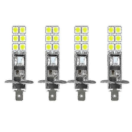 80w 6000k Superhvite H1 LED-frontlyspærer Kit for tåkekjøring - 4 stk
