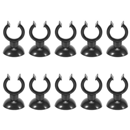 10 stk. Svarte sugekoppholdere 20 mm Dia Tube Airline for akvarium