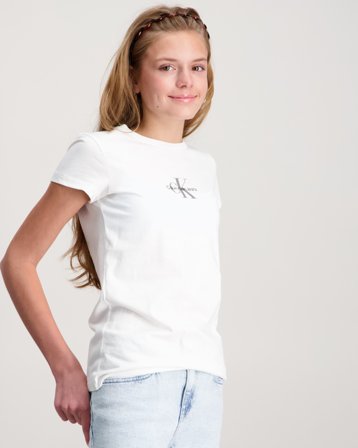 Calvin Klein MICRO MONOGRAM TOP Hvit T-skjorter Jente - Kids Brand Store