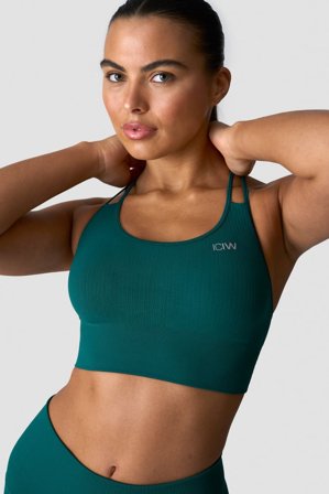 Ribbed Define Seamless Sports Bra Forest Green