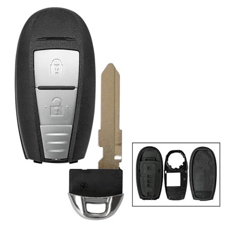 2/3 Knap Fjernbetjent Bilnøgle Skal Fob til Suzuki Swift SX4 Vitara 2010-2016 TS007/TS008 Smart Nøgle Etui Cover med Lille Nøgle