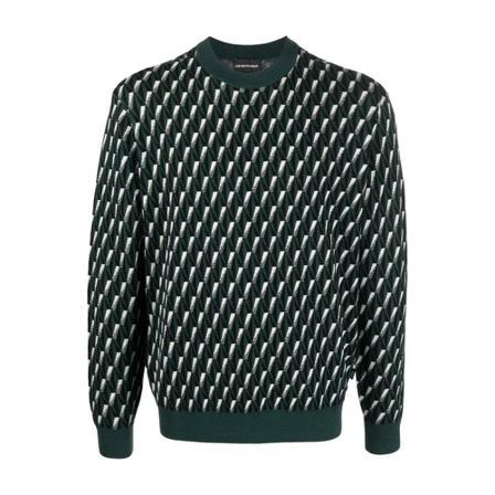 Emporio Armani Round-neck Strik Grøn, Herre Strik