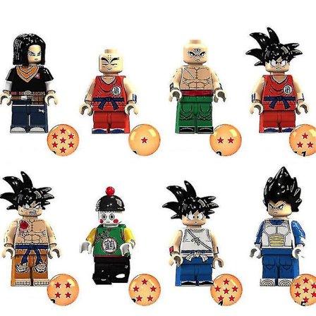 8pcs Anime Dragon Ball Z Building Blocks Guko Vegeta Gohan Chiaotzu Tien Shinhan Kuririn Action Figures Bricks Toys Gifts Kids Toys