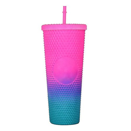 Cup med strålande gudinna kopp med halm tumlare kallt vatten