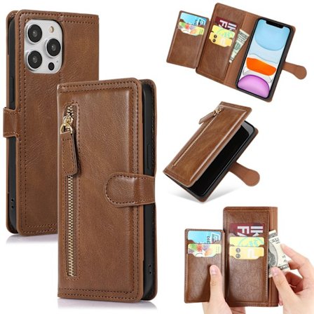 iPhone 12/12 Pro - Praktiskt Flipfodral med Myntficka & Magnetlås