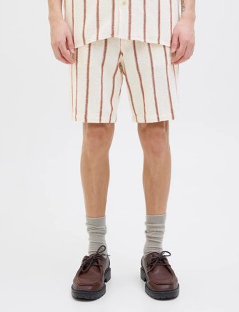 Jack & Jones Jpstjaiden Coba Stripe Jog Short Srt Sn - Beige - L