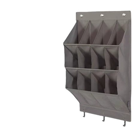 1-delt hængende skoopbevarer, 12 store lommeskoarrangører til skab og sovesal smal dør skoopbevaring, grå