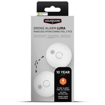 Housegard Luma Trådløs Røykvarsler - 2pk