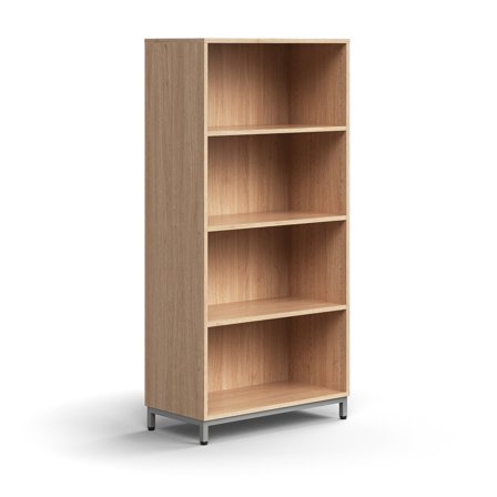 Bücherregal QBUS, 1636x800x400 mm, Silber, Eiche