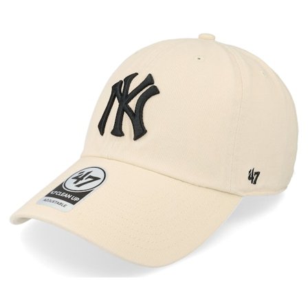 47 Brand - MLB Beige unconstructed Cappellino - New York Yankees Clean Up Natural Dad Cap @ Hatstore
