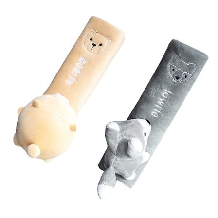 2 stk. selepude til børn med hunde og biler, auto rejsepude sikkerhedssele skulderpude selepude beskyttelsespude aftagelig, autostol selepude