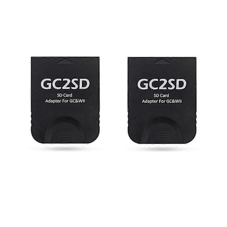 2 kpl Gc2sd -SD-kortti Gc2sd SD-korttisovittimeen konsoleille Sd2sp2, musta
