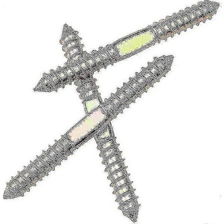 /NN/10 stk Dobbelthodede Treskruer Platering Selvgjengende Gjenget 78mm*8mm For Møbelmontering Dyvel Trebearbeidingskontakt