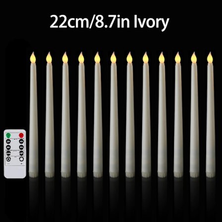 12-120 stk LED koniske stearinlys Bryllup Flammeløse stearinlys Batteridrevne stearinlys med timer jul/valentinsdag/nytår