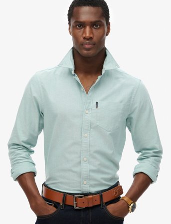 Superdry Essentials Oxford Shirt - Green - M