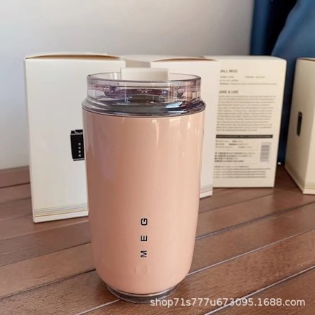 353 ml isoleret kaffekrus, lækagesikker rejsekrus med låg, egnet til både varme og kolde drikke (LGL)