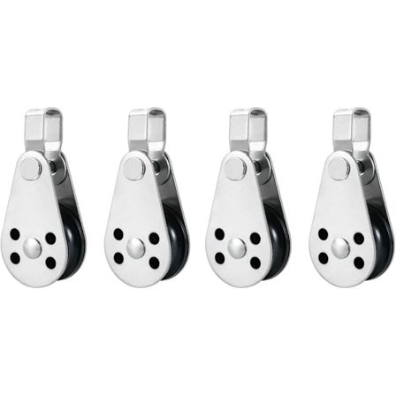 4 st rostfria trissorblockbåtskiva 25 mm kabeltrissa fast trissa svängbar blockkroktrissa för kanot kajak marin