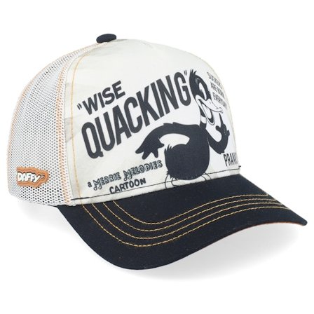 Capslab - White trucker Caps - Looney Tunes Daffy Duck Print/Black Trucker @ Hatstore
