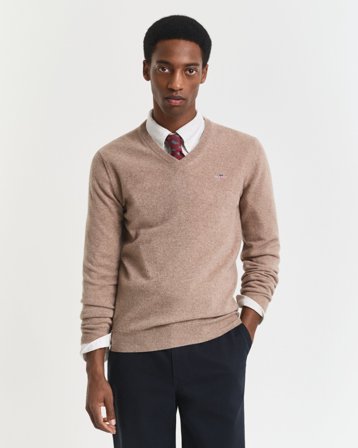 GANT Herren Superfine Lambswool V-Neck Pullover (M)