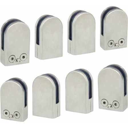 8 st (8-12 mm) glasklämma glas hållare 304 rostfritt stål klämma hållare klämma klämma platt ledstång fönsterbalustrad justerbar trappor badrum