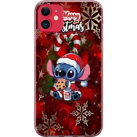 Kompatibel Mobilcover til Apple iPhone 11 Stitch juletema med cookie og julemand kostume glædelig jul sød festlig kawaii ferie rød baggrundskunst