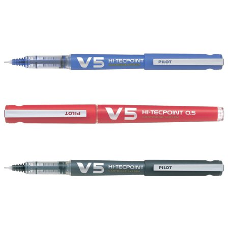 PILOT BEGREEN Bläckkulpenna, Begreen Hi-Tecpoint V5 rollerballpenna med stift, extra tunn spets på 0,5 mm, svart - Lyreco - Kontorsmaterial - Pennor -