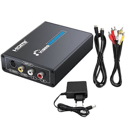 RCA CVBS AV - HDMI-muunnin HD-video AV+S-Video HDMI-adapteriin 1080P - EU-pistoke