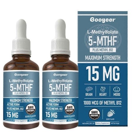 L-methylfolat 15mg med Methyl B12 Cofaktor - Aktiv 5-methyltetrahydrocannabinol Form
