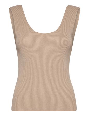 Bea Knitted Viscose Singlet Beige Marville Road