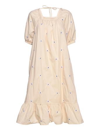 Nubloomy Dress Knelang Kjole Beige Nümph