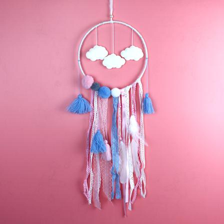 Girl Heart Dream Catcher Ornament Handgjorda Wind Chimes Med Lampor
