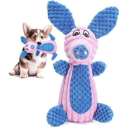 Soft Dog Toys for Small and Medium Dogs Squeaky Dog Toy Pink Pig Plush Puppy Toy