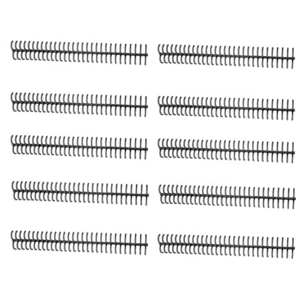 10 stk. spiralryg spiral 130 ark kapacitet rygsøjle kam 30 huller 16mm diameter sæt kit sort