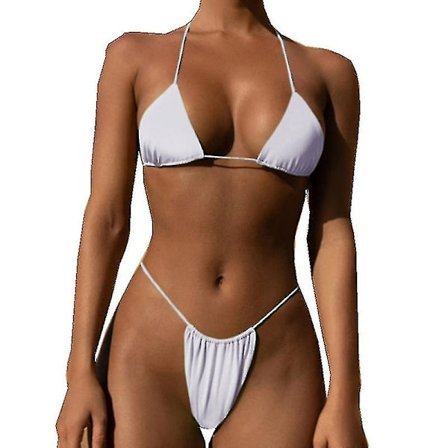 Dame Todelt Badedrakt Sexy Badetøy Halter String Trekant Bikini Sett Sml