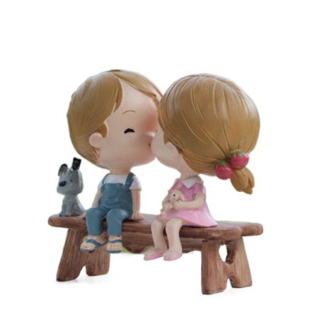 Par Figur Romantisk Tegneserie Ornament Kyss Par For Valentinsdag