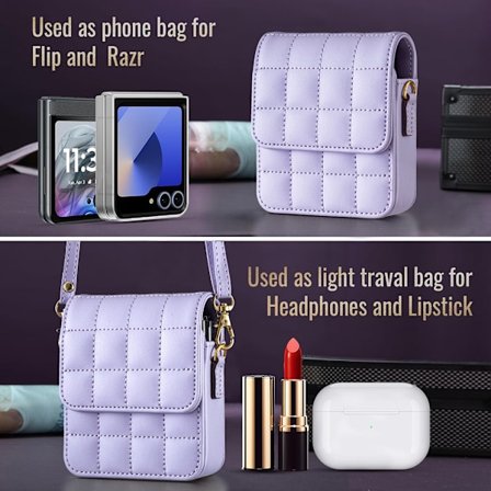 Sopii Samsung ZFLIP 6 -puhelimen suojakuorelle Huawei nova flip OPPO moto -taittuvakoneen crossbody-laukku