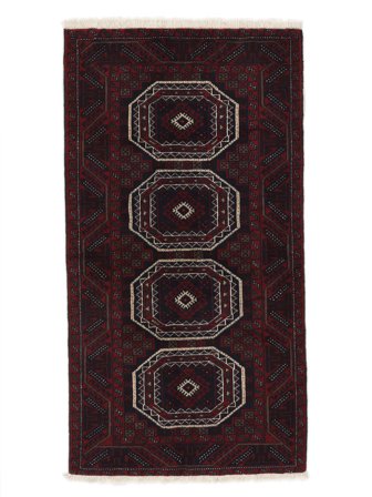Tapis Baloutche 100X195 Noir (Laine, Perse)