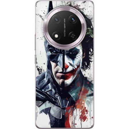 Yhteensopiva Puhelinkuori Honor Honor Magic7 Lite Jakettu muotokuva Batmanista ja Jokerista dramaattisessa kuvituksessa, kuvankaunis supersankariteema