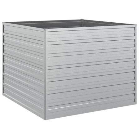 Vidaxl Odlingslåda Upphöjd Galvaniserat Stål 100x100x77 Cm Silve Silver