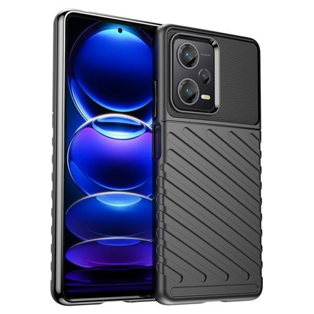 Thunder Case-etui til Xiaomi Redmi Note 12 Pro+ silikonepanseretui sort