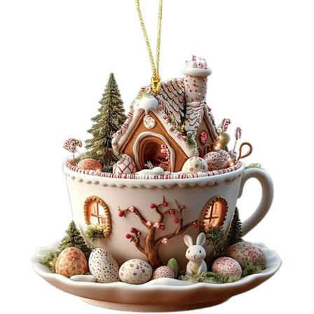 Pääsiäiskoristeet Pupu Puumaja Muki 8x8cm Juhlava Sisustus Kotiin Pöydälle