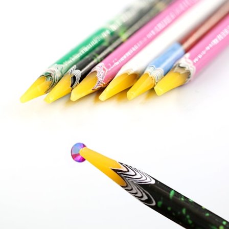 6 utbytbara nagelspetsborrpennor och vattenborrpennor